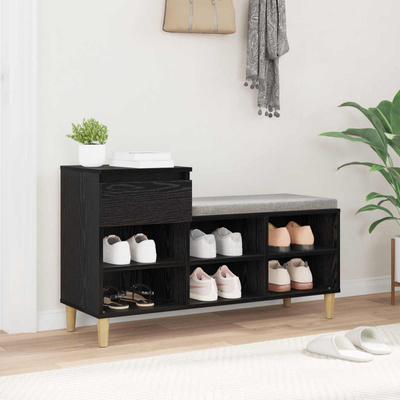 Szafka na buty z szufladą Czarny Dąb 102 x 36 x 60 cm