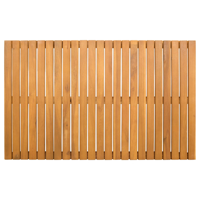 Mata do kąpieli Gładki brązowy 80 x 50 cm Lite Drewno Akacji