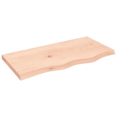 Półka, 80x40x(2-4) cm, surowe lite drewno dębowe