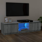 vidaXL Szafka pod TV z LED, szary dąb sonoma, 120x30x35,5 cm