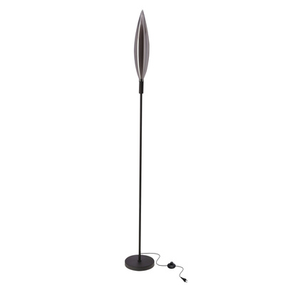 Lampa podłogowa Nordic szara szklany klosz dymiony nowoczesna metalowa