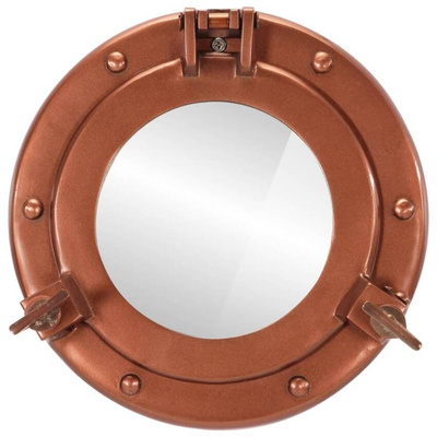 vidaXL Lustro wiszące w kształcie bulaja, Ø23 cm, aluminium i szkło