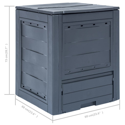 Kompostowniki ogrodowe, 2 szt., szare, 60x60x73 cm, 520 L