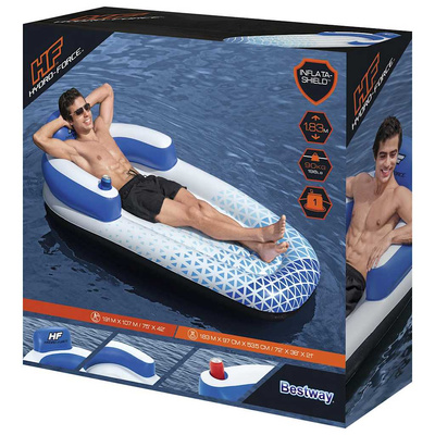 Bestway Pływający leżak Hydro Force, 183x97 cm, niebieski wariant 4
