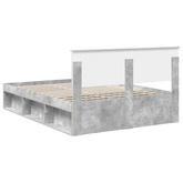 Ramka łóżka Szary beton 150 x 200 cm Drewno inżynieryjne