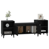 vidaXL Szafka pod TV, czarna, 160x35x55 cm, materiał drewnopochodny