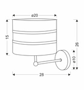 Andy lampa kinkiet czarny 1X40W E27 abażur biały + złoty 21-05922