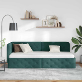 Rama łóżka narożnego Ciemna zieleń 80 x 200 cm tkanina