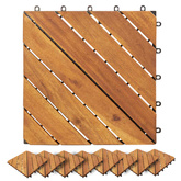 Płytka Tarasowa 10 pcs Brązowy 30 x 30 cm Drewno Akacjowe