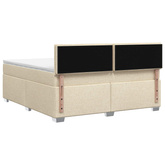 Łóżko Box Spring z materacem i LED kremowy 140 x 200 cm tkanina