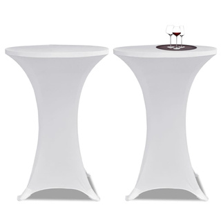 Obrus na stół barowy ? 80 cm, biały, elastyczny, 2 szt.