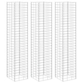 Wysokie donice gabionowe, 3 szt., 30x30x200 cm, żelazo