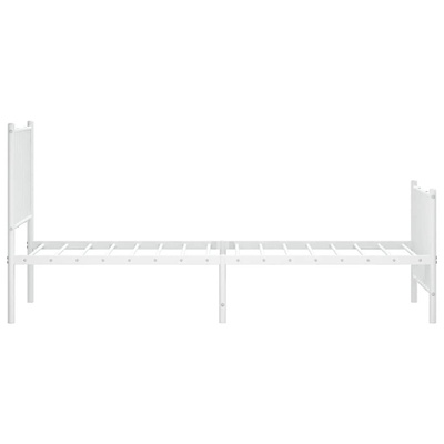 vidaXL Metalowa rama łóżka z wezgłowiem i zanóżkiem, biała, 80x200 cm