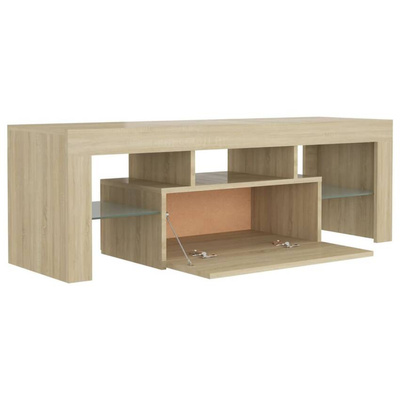 vidaXL Szafka pod TV z oświetleniem LED, dąb sonoma, 120x35x40 cm wariant 4