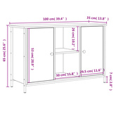 vidaXL Szafka pod TV, przydymiony dąb, 100x35x65 cm