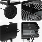 Grill węglowy 96,5 x 42,5 x 88,5 cm Czarny
