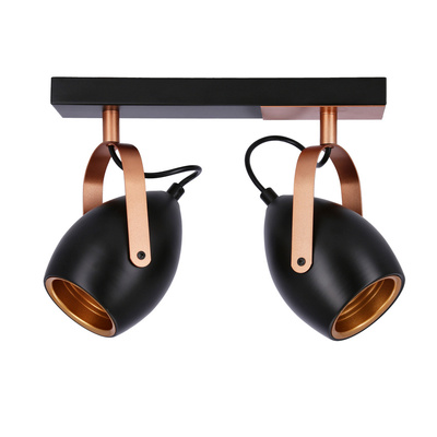 Lampa czarno-miedziana regulowana spot E14 2x40W Anica 92-81797