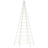 vidaXL Choinka z lampek, na maszt, 200 ciepłych białych LED, 180 cm