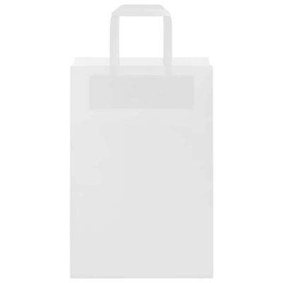 Torby papierowe 250 szt. z uchwytami białe 21x11x31 cm