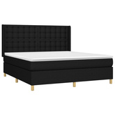 vidaXL Łóżko kontynentalne z materacem, czarne, tkanina 160x200 cm model standard