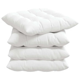 Poduszki na siedziska 4 pcs Biały 40 x 40 x 6 cm tkanina