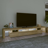 Szafka pod TV z oświetleniem LED, dąb sonoma, 260x36,5x40 cm vidaXL