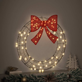 Wianek z 80 diodami LED Ciepła biel 90 x 90 x 9 cm rattan