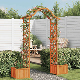vidaXL Pergola ogrodowa z donicami, lite drewno jodłowe