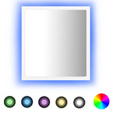 vidaXL Lustro łazienkowe LED, białe, 40x8,5x37 cm, akryl