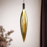 Lampa wisząca Nordic szklana tuba złota pojedyncza do salonu i sypialni