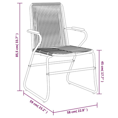 7-częściowy zestaw mebli ogrodowych, czarny, rattan PVC