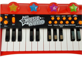 Keyboard Pianinko 24 Klawisze USB Mikrofon Czerwony