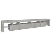 vidaXL Szafka pod TV z oświetleniem LED, szarość betonu, 260x36,5x40cm
