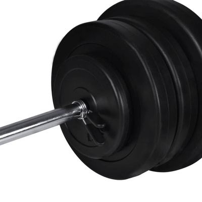 vidaXL Ścienny wyciąg do ćwiczeń ze sztangą i zestawem hantli, 60,5 kg