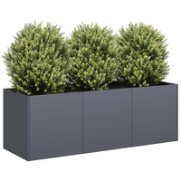 Doniczka Antracyt 120x40x40 cm Stal walcowana na zimno