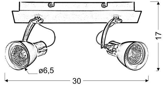 Lampa ścienna kinkiet listwa 2X50W GU10 czarny/miedziany MARKUS 92-37442-M