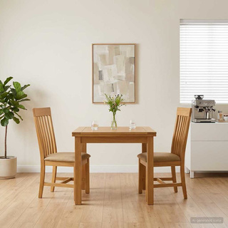 Krzesło jadalniane 2 szt. Dąb lite Beżowy 45 x 59,5 x 100 cm