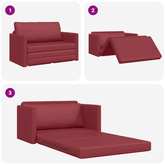 Sofa Bed Czerwone wino 124 x 71 x 78 cm Sztuczna skóra