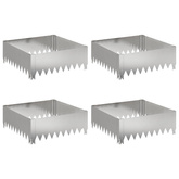 Krawężnik do trawnika 4 szt. 60 x 60 x 20 cm Stal srebrny