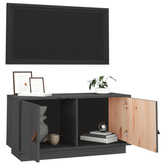 vidaXL Szafka pod TV, szara, 80x34x40 cm, lite drewno sosnowe