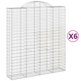 Kosze gabionowe, 6 szt, 200x50x220/240 cm, galwanizowane żelazo