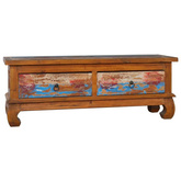 vidaXL Szafka pod TV, 110 x 35 x 40 cm, lite drewno tekowe z odzysku