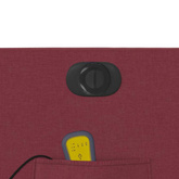 vidaXL Rozkładany fotel masujący, elektryczny, winna czerwień, tkanina