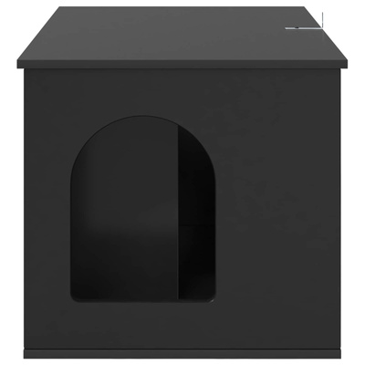 Koty Dom Czarny 85 x 55 x 50,5 cm Drewno inżynieryjne