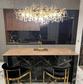 Żyrandol złoty lampa wisząca sufitowa glamour nowoczesna ICICLE RAINY RAIN 120CM GOLD