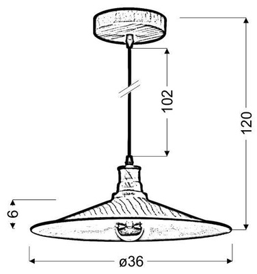 lampa sufitowa wisząca candellux barn 31-42965 talerzowy E27 brązowy