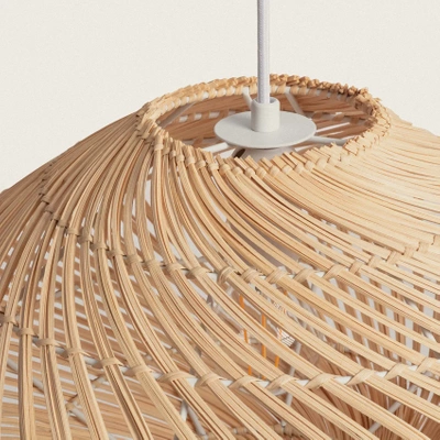 Lampa Wisząca Boho z Rattanu   Abruzzo Giorgia 50cm E27