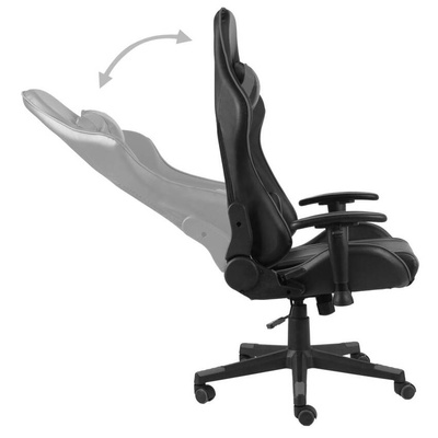 vidaXL Obrotowy fotel gamingowy, szary, PVC