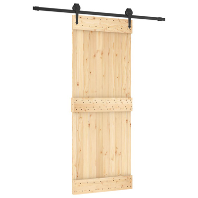 Drzwi przesuwne 80 x 210 cm Lite Drewno Sosnowe (Nieobrobione)