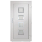 vidaXL Drzwi wejściowe, antracytowe, 108x208 cm, PVC